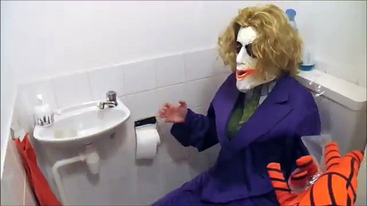 Spider-man vs Joker in Funny TOILET Battle! Superhero Pranks in Real Life