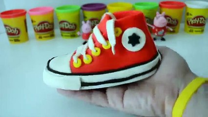 Plastilina Play-doh Haciendo Tenis All Star Para la Familia Peppa Pig!!! En Español