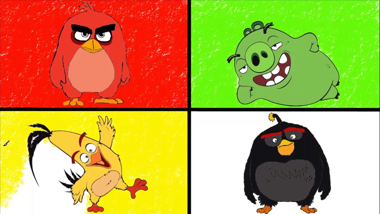 Angry Birds Coloring Pages For Learning Colors - Angry Birds Space Star Wars Movie Colorin