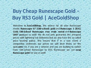 Buy Cheap Runescape Gold – Buy RS3 & RS07 Gold | AceGoldShop