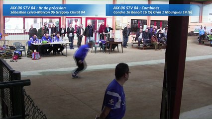 Second tour, premier tir de précision,  demi-finale aller, Aix-les-Bains vs Saint-Vulbas, Sport Boules, saison 2016/2017