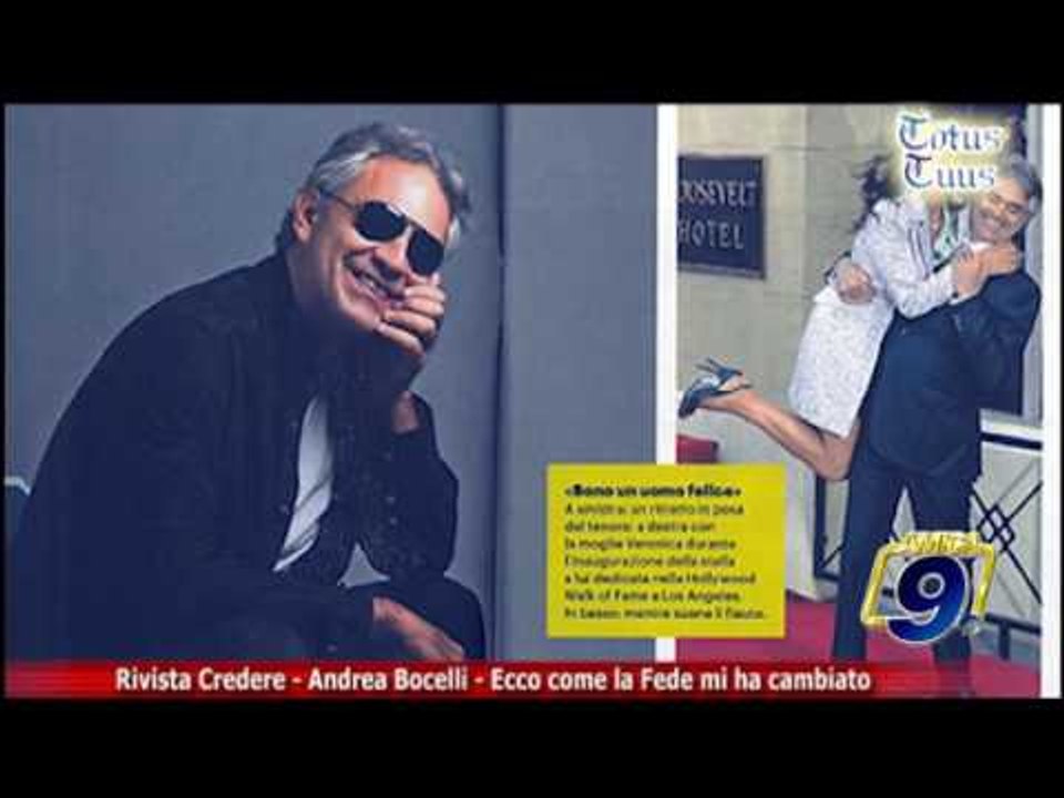 Totus Tuus | Rivista "Credere" Andrea Bocelli "Ecco come la Fede mi ha cambiato"