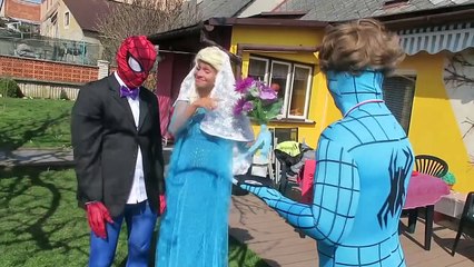 Spiderman & Frozen Elsa vs Poo and Fart prank! w/ Pink Spidergirl - Fun Superhero in Real