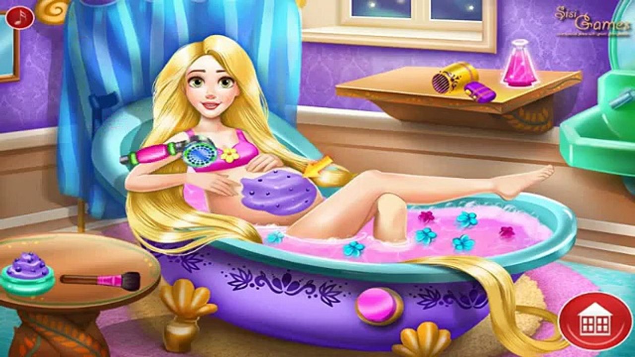 Video de Rapunzel Embarazadas va a el spa, juegos de princesas Disney BFFs