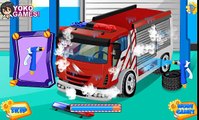 Portable de emergencia! De dibujos animados sobre un coche de POLICÍA, camión de BOMBEROS y una AMBULANCIA