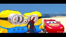 Minions & Spiderman Nursery Rhymes Lightning McQueen Cars (Songs for Children with Action)