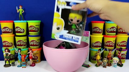 GIANT TINKER BELL Surprise Egg Play Doh - Disney Fairy Toys MLP Fashems Unicorno Shopkins