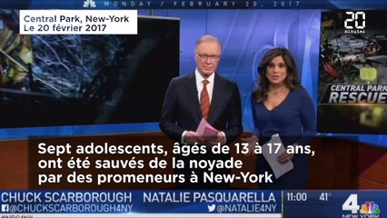 A New-York : un groupe d’ados sauvait à la noyade dans un lac gelé par deux mannequins