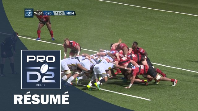 PRO D2 - Résumé Oyonnax-Mont de Marsan: 18-10 - J22 - Saison 2016/2017