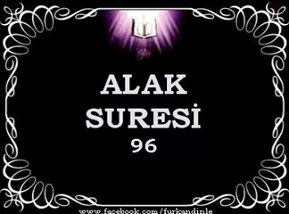ALAK SURESi - Türkçe Mealli