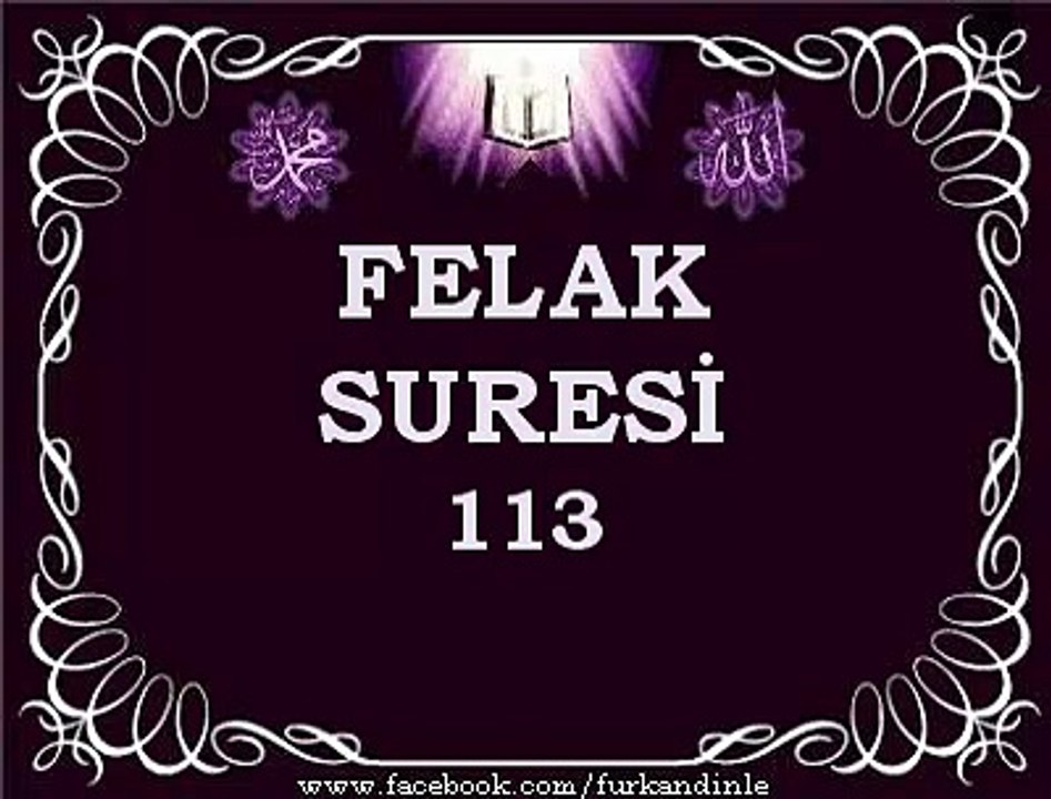 FELAK SURESİ (Türkçe Mealli )