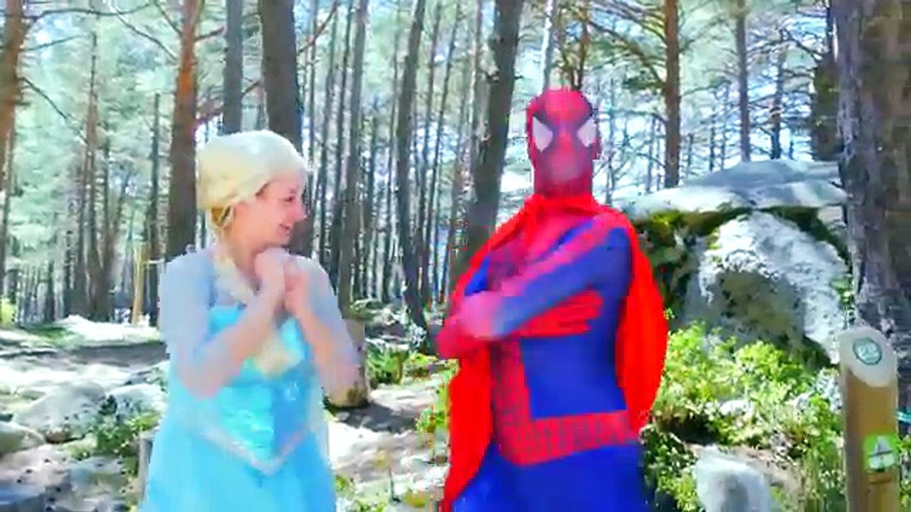 BURIED ALIVE Spiderman vs Frozen Elsa Baby Pink Spidergirl Joker Family Fun Superhero movi