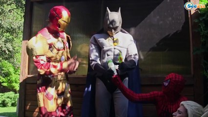 Frozen Elsa Crying Baby vs Toy Episode! Bad Baby Spiderman, Hulk & Joker in Real Life