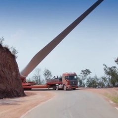 Watch this perilous journey to bring wind turbine blades to the top of a mountain