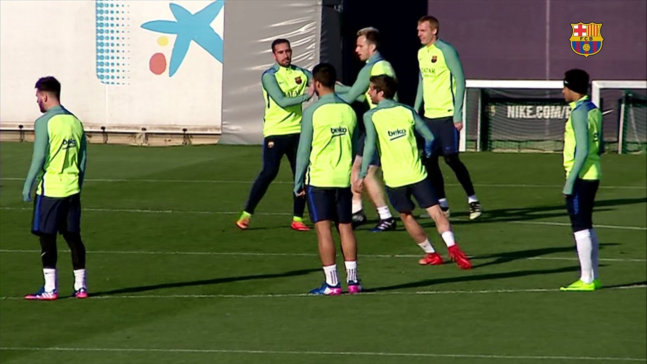 FC Barcelona training session: Final session ahead of trip to Madrid