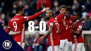 Bayer München 8-0 Hamburger sv all goals match highlights (25.02.17) HD Lewandowski Show