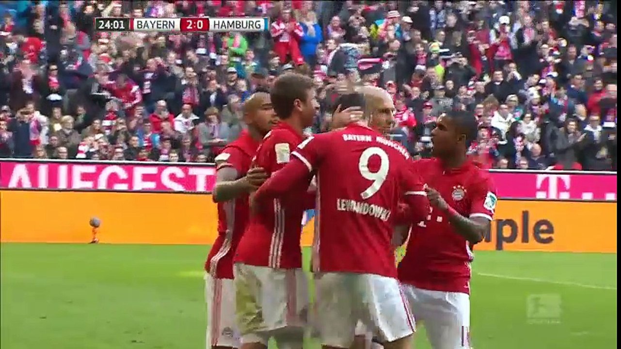 Buts Bayern Munich 8-0 Hambourg SV vidéo résumé 25-02-2017
