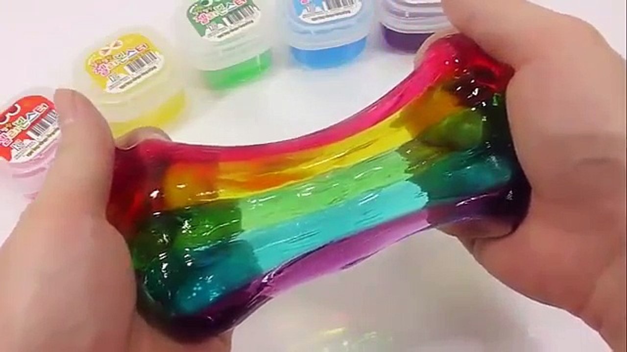 How To Make Colors Jelly Slime Clay DIY Rainbow Slime Syringer Toy Learn Colors