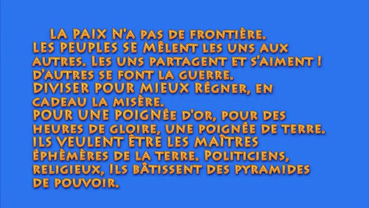 shalom, salam, shalam, wallas oliver, paroles pour la Paix. - YouTube [360p]