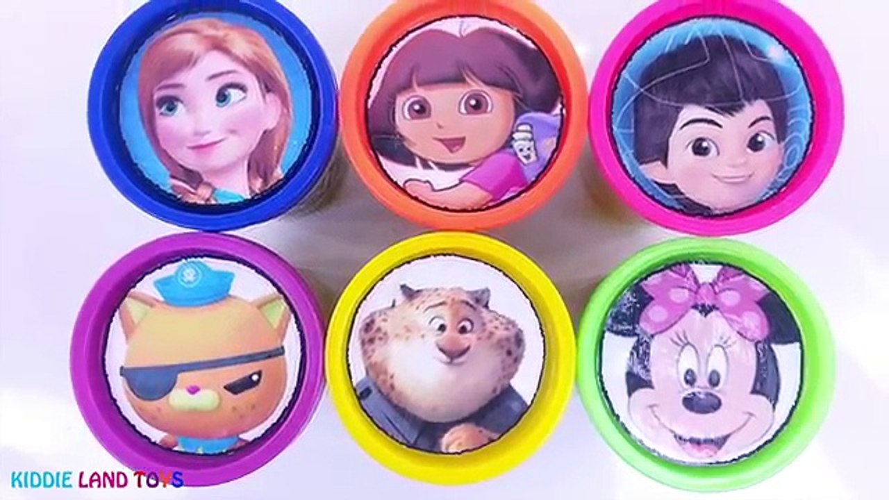 Learn Colors Play-Doh Surprise Eggs Dippin Dots Tubs Minnie Mouse Dora Kwazii[BB]