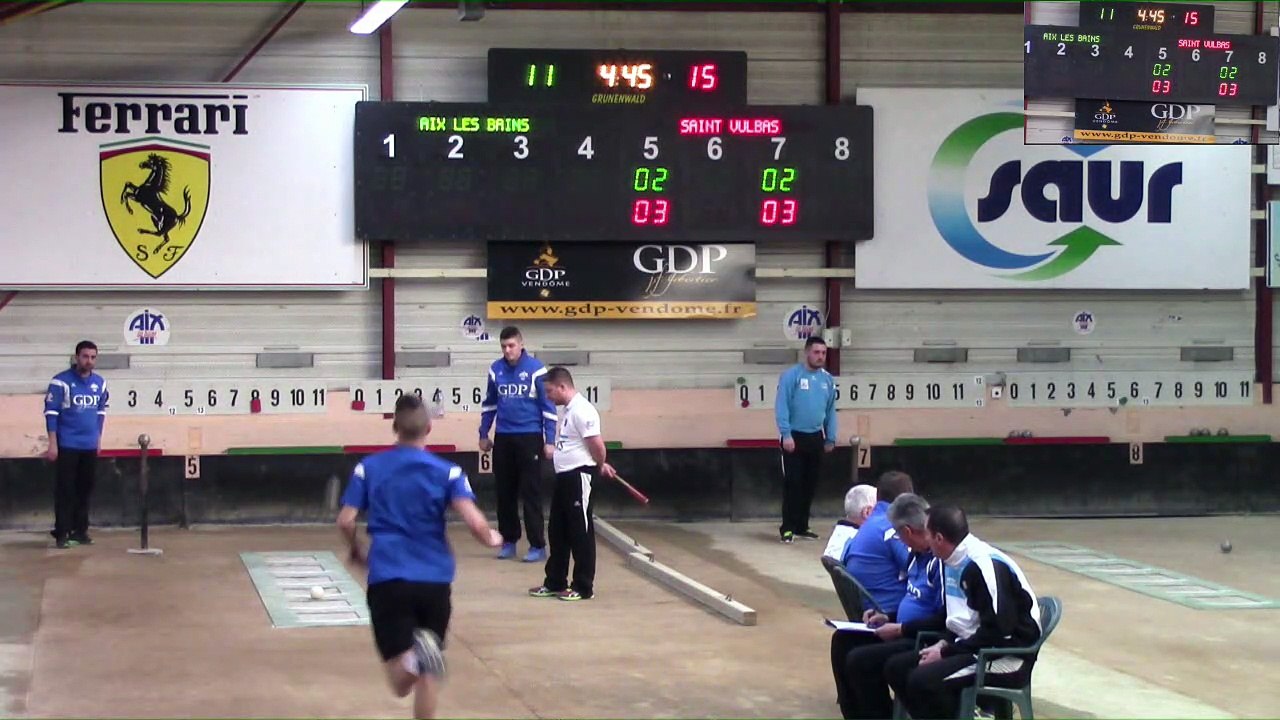 Troisième tour, tir progressif, demi-finale aller, Aix-les-Bains contre Saint-Vulbas, Sport Boules, saison 2016/2017