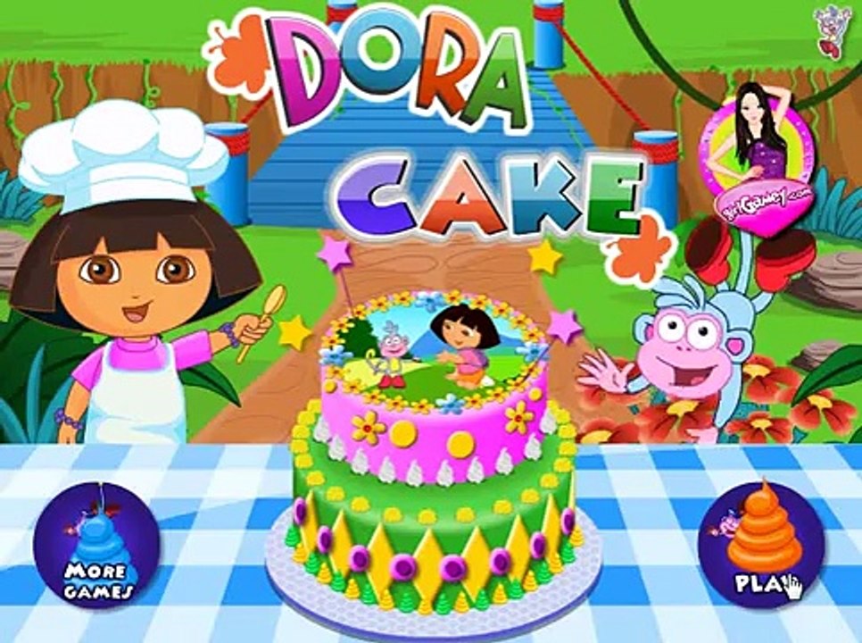 Dora is preparing a cake Game Video for Little Kids