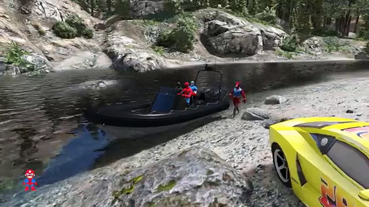 Lightning McQueen and Spiderman in Fun Cars Adventure Cartoon for Kids and Nursery Rhymes