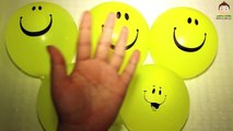 Pop Balloon Finger Family Nursery Rhymes - Learn Colors with 7 Wet Face Water Balloons - K