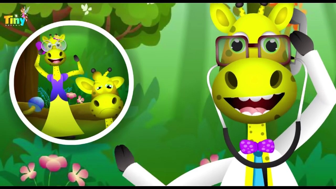 Five Little Giraffes Jumping On The Bed | Nursery Rhymes For Kids