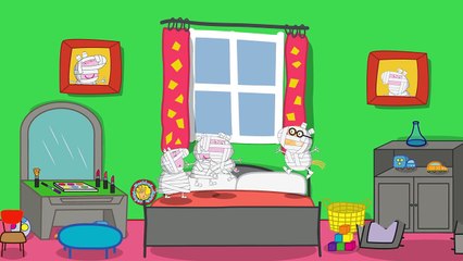 Five Little Mummy Pig Jumping on the Bed Halloween Song Scary Nursery Rhymes for Kids