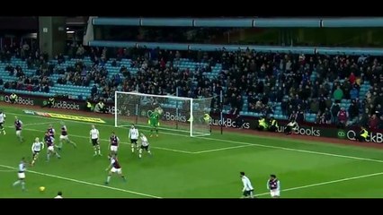 Aston Villa Leandro Bacuna shoves linesman