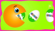 Learn Colors Packman Kinder Surprise Eggs | Teach Colours for Children Kids Toddlers - Babies Rhymes