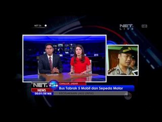 Bus pariwisata tabrak 5 mobil dan sepeda motor di Cianjur - NET24
