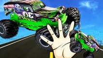 Finger Family Nursery Rhymes for Children Excavator Fire Engine | Monster Trucks Cartoons