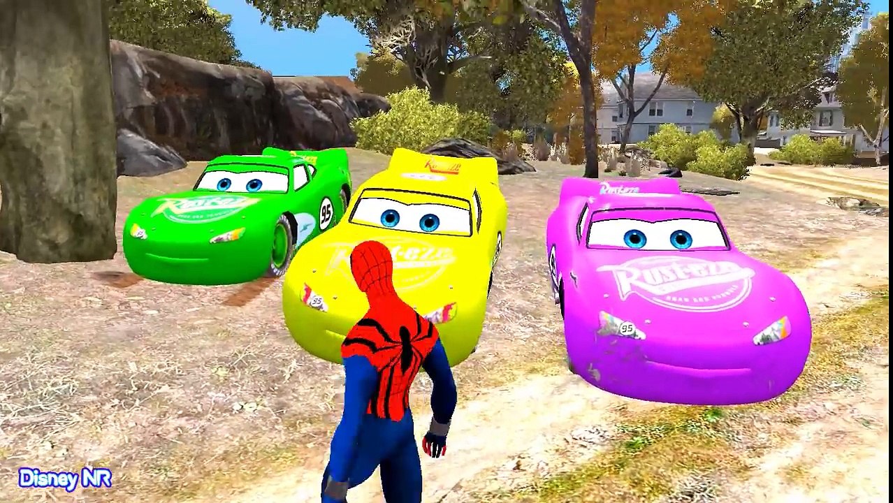 Sport Lightning Mcqueen Cars Cartoon with Spiderman Video For Kids and More Nursery Rhymes