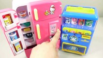 Hello Kitty Rilakkuma Refrigerator Vending Machine Toys Learn Colors Slime Clay Icecream T