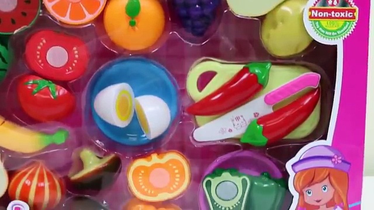 Toy Cutting Fruits & Vegetables Velcro Cooking Playset FROZEN Kitchen Toy Food Videos