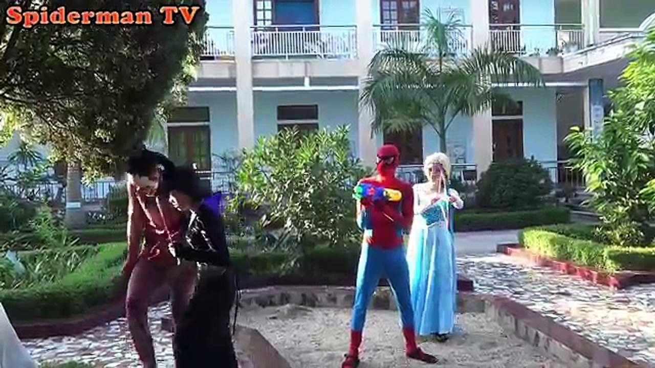 Spiderman Frozen Elsa vs King Kong YETI Spider-Man Elsa Superhero Fun in Real Life malefic