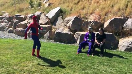 Spiderman Gets A Wedgie!?!? Joker Girl And Joker Prank In 4K
