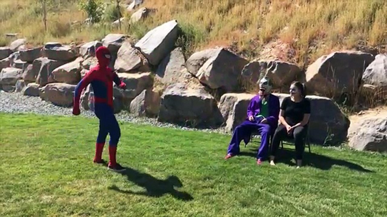 Spiderman Gets A Wedgie!?!? Joker Girl And Joker Prank In 4K