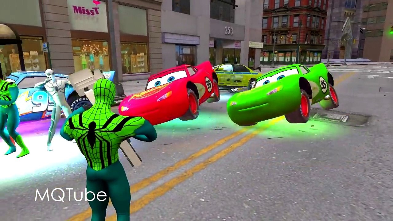 SPIDERMAN COLORS PARTY& Lightning McQueen Cars + Nursery Rhymes Songs for Childrens Animated