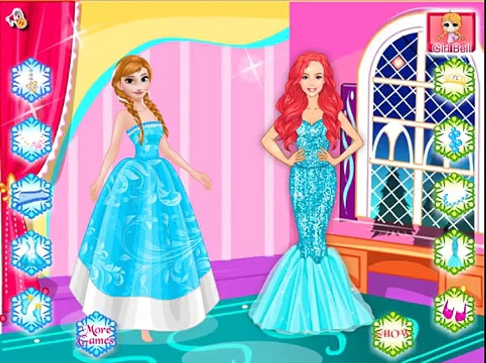 Frozen Disney Princess Games: Anna vs Ariel Fashion Show- Baby games for kids