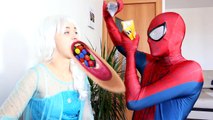 Congelados Elsa y Spiderman FUENTE de CHOCOLATE! w/ Joker Maléfica de la Princesa Anna Juguetes! Superh