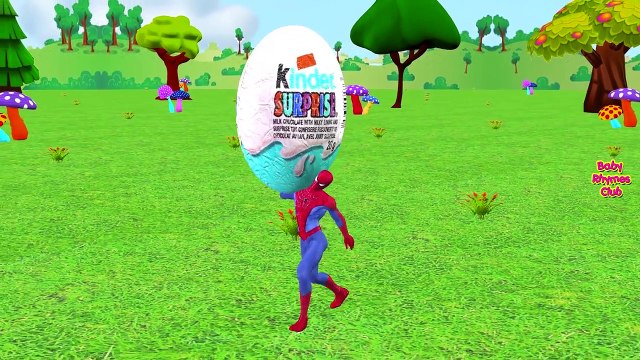 Suprise Egg Cars Finger Family Superheroes - Spiderman Hulk Finger Family Suprise Eggs Animals_9