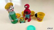 Minion Baby Care Elsa Frozen Stop Motion PlAy DOh Animation Fun Spiderman Movie Clips