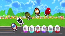 Suprise Egg Cars Finger Family Superheroes - Spiderman Hulk Finger Family Suprise Eggs Animals_1