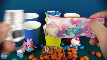 7 M&Ms Hide and Seek Cups with Surprise Eggs & Toys Peppa Pig Hello Kitty