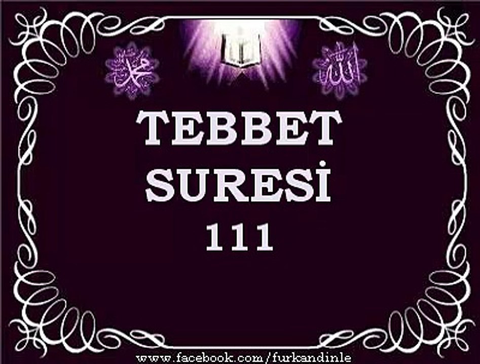 TEBBET SURESİ(Türkçe Mealli )
