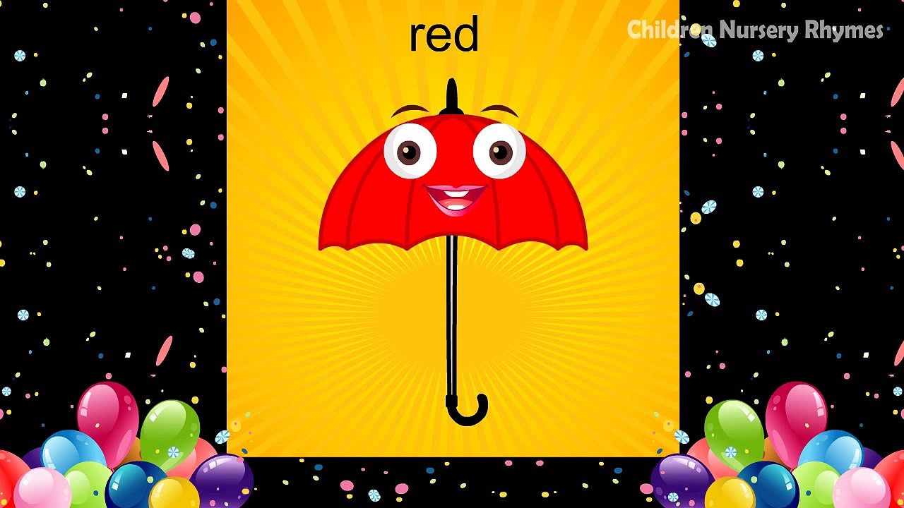 Cinco Paraguas de Colores Dedo Vivero de Compilación SUPERIOR a Aprender los Colores Rimas Canciones Collectio