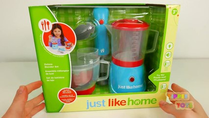 Just Like Home Kitchen Appliance Set Playset Blender Mixer Toaster Coffee Kettle Cooking B